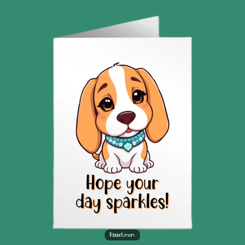 Free Printable Basset Hound Birthday Card: Winking Pup, Funny Downloadable Gift for Her