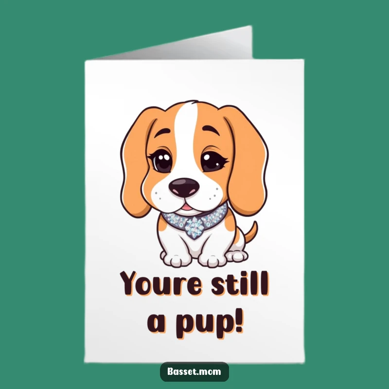Free Printable Birthday Card: Winking Basset Hound - Funny Sparkly Downloadable