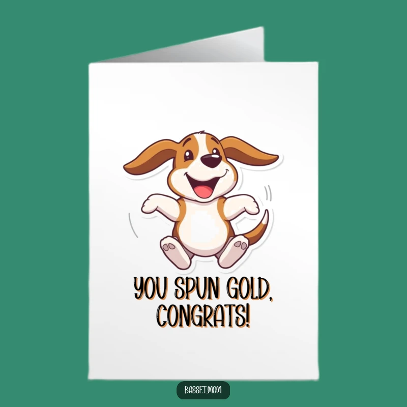 Basset Hound Congrats Card Free Printable: Spinning Dog Downloadable Celebration