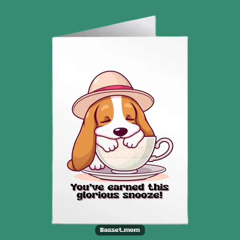 Free Printable Basset Hound Congrats Card: Funny Dog Surprise Downloadable Gift