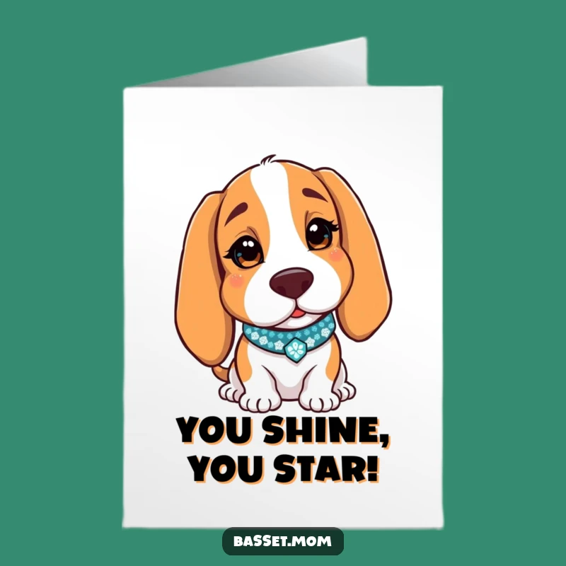 Free Printable Basset Hound Congrats Card: Winking Pup, Funny Downloadable Surprise