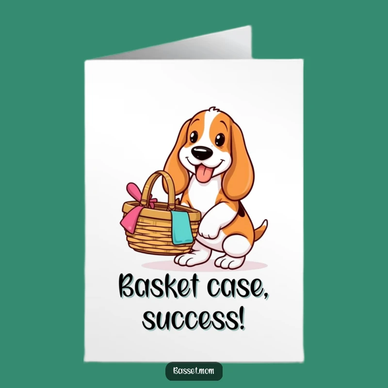Free Printable Picnic Basset Congrats Card - Happy Funny Downloadable Gift for Celebrations