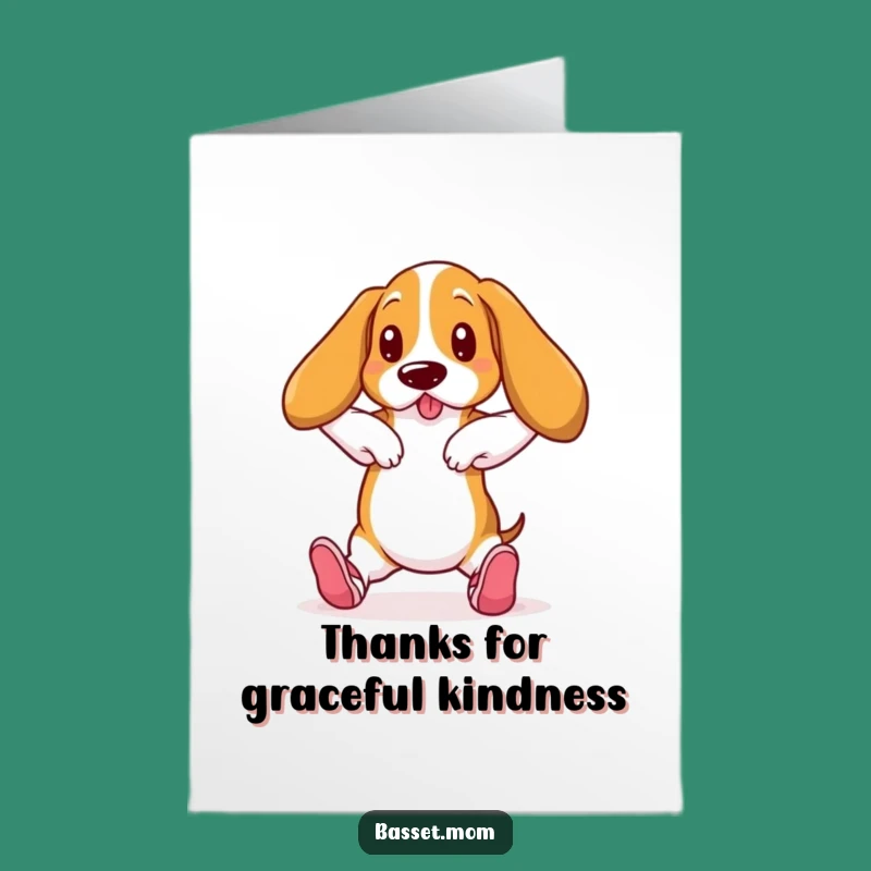 Free Printable Basset Hound Ballet Card: Funny Thank You DIY Downloadable Gift for Dancers!