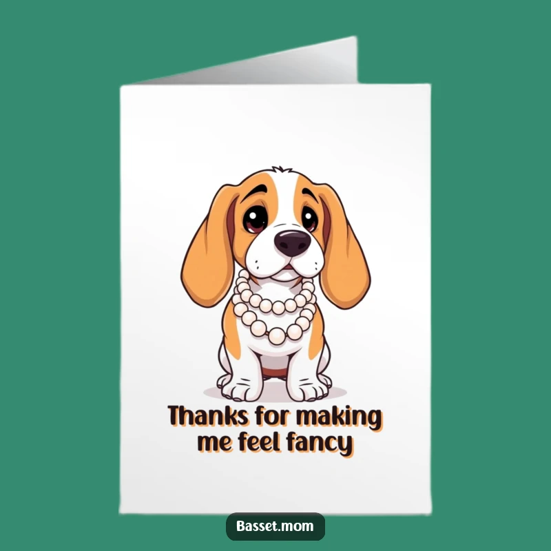 Free Printable Basset Hound Thank You Card: Glamorous Gratitude Downloadable