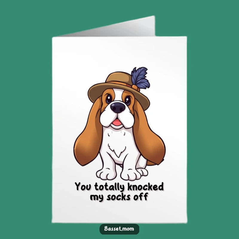 Free Printable Thank You Basset Hound Card: Feathered Drama LOL Downloadable