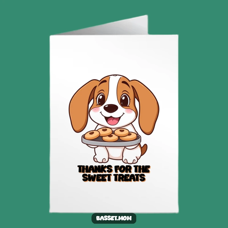 Free Printable Thank You Card: Cookie Basset Hound, Downloadable Sweet Gratitude!