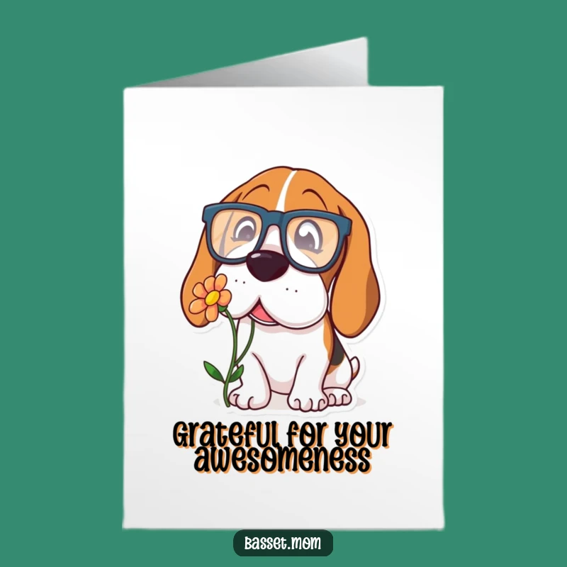 Funny Free Printable Thank You Card: Basset Hound Thanks - Quirky Downloadable