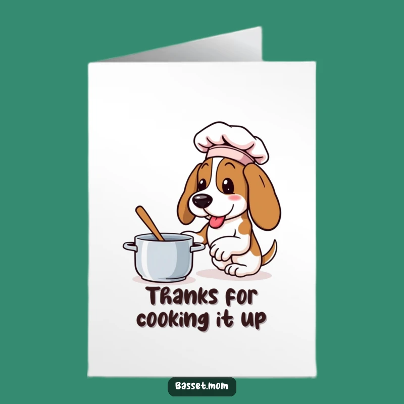 Funny Free Printable Thank You Card: Chef Basset Hound Gratitude - Downloadable