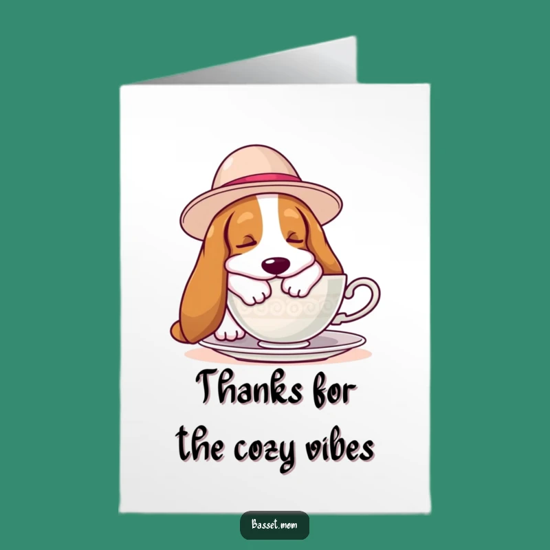 Free Printable Basset Hound Thank You Card: Funny Dog Lover Downloadable Gift