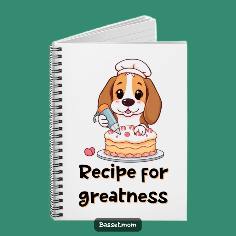 Funny Basset Hound Baking Ideas Notebook - Humorous Journal for Sweet Creations