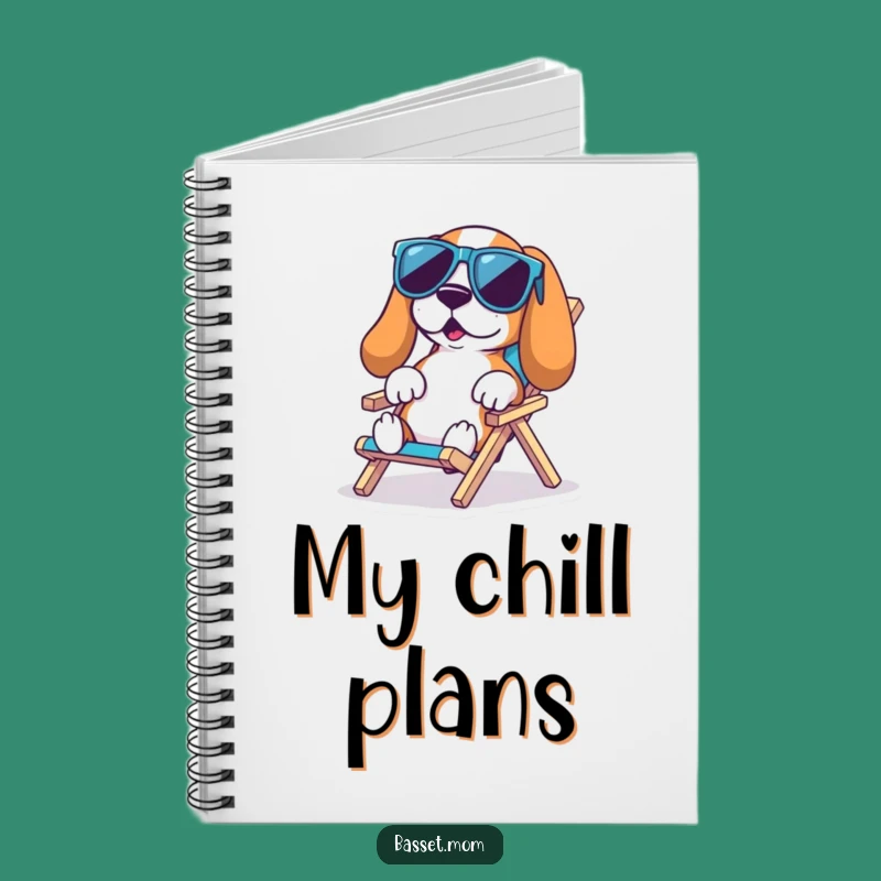 Funny Basset Hound Beach Notebook: Jot Down Relaxed Thoughts with Style