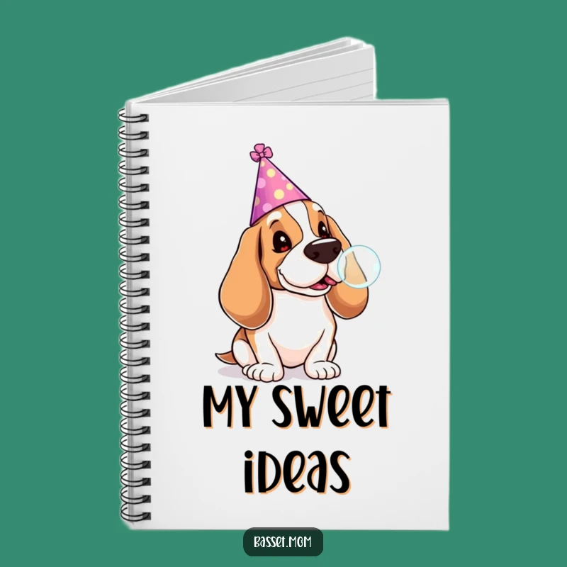 Funny Basset Hound Notebook: Party Plans and Lollipop Bubble Ideas