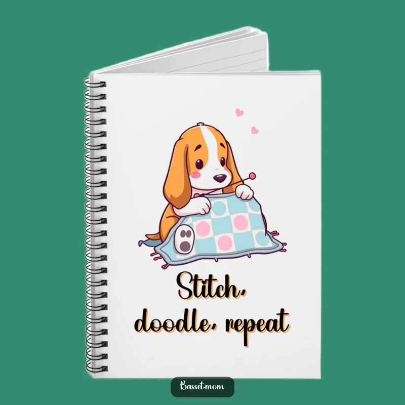 Funny Basset Hound Quilting Notebook: Cute Dog Sewing Journal, Perfect Gift