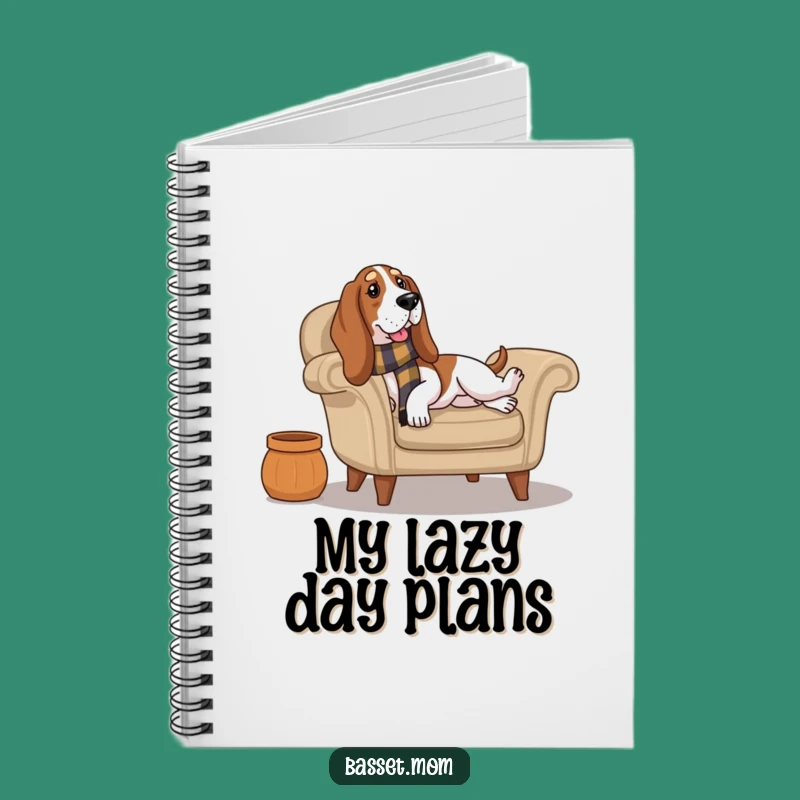 Funny Relaxed Basset Hound Lounge Notebook - Journal Gift