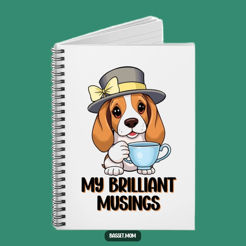 Funny Basset Hound Tea Notebook: Hilarious Elegant Journal, Perfect Gift!