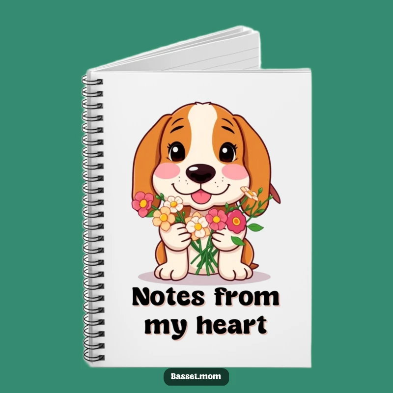 Funny Basset Hound Kind Words Notebook - Sweet Dog Journal Gift!