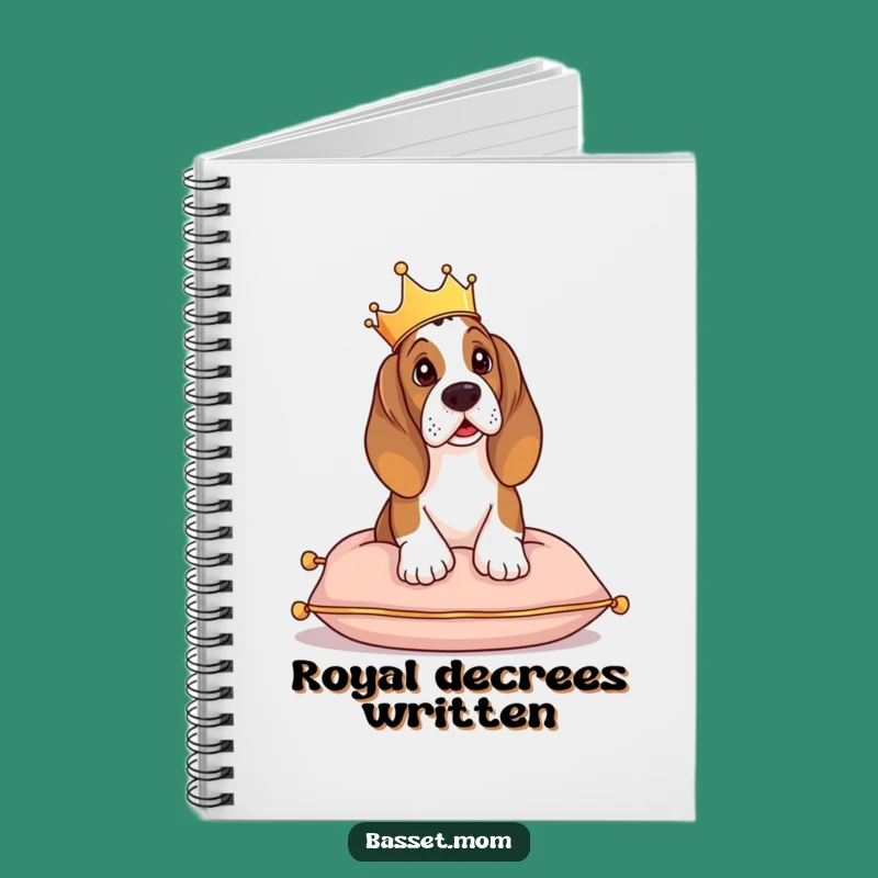 Funny Basset Hound Crown Notebook: Royal Ideas Journal, Perfect Gift