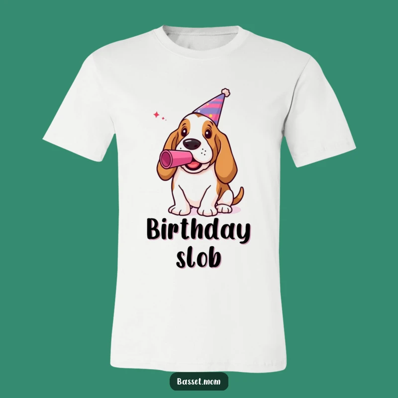 Funny Basset Hound Party Time T-Shirt: Wear Your Celebration Spirit