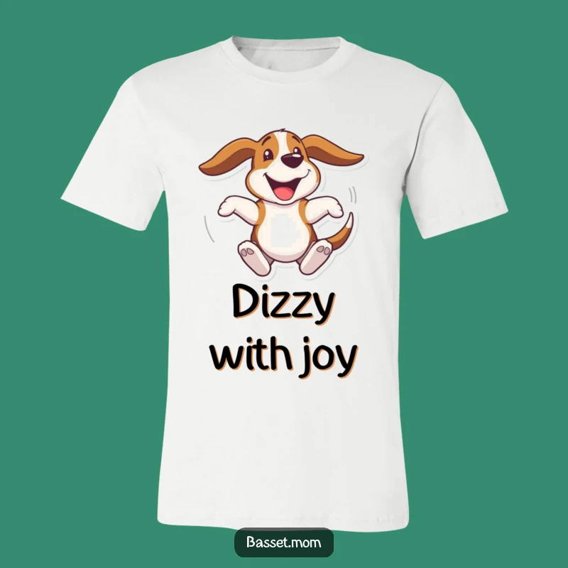 Funny Basset Hound Spinning Fun T-Shirt - Joyful Dog Tee Gift!