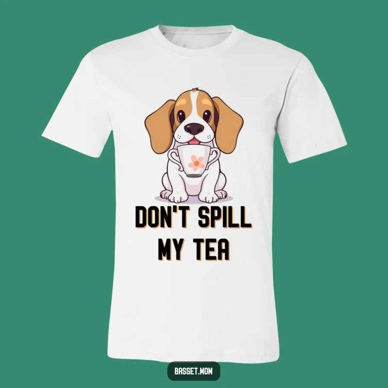 Funny Basset Hound Teacup Balance T-Shirt - Hilarious Pup Apparel
