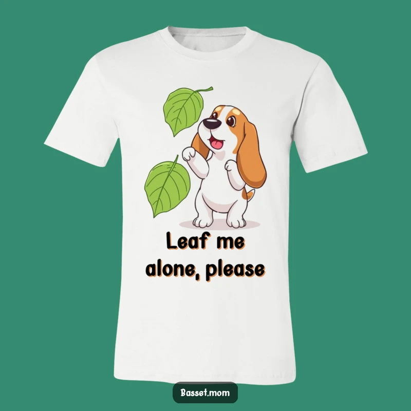 Funny Basset Hound Autumn Leaf T-Shirt: Playful Dog Humor for Fall Fans