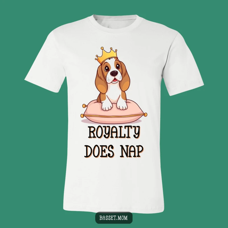 Funny Basset Hound Crown T-Shirt: Royal Canine Comfort, Perfect Gift