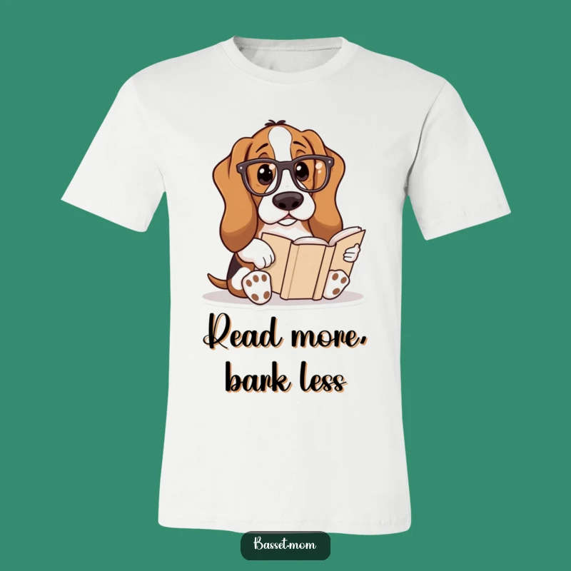 Funny Basset Hound Glasses Tee: Scholarly & Hilarious Book Lover Gift