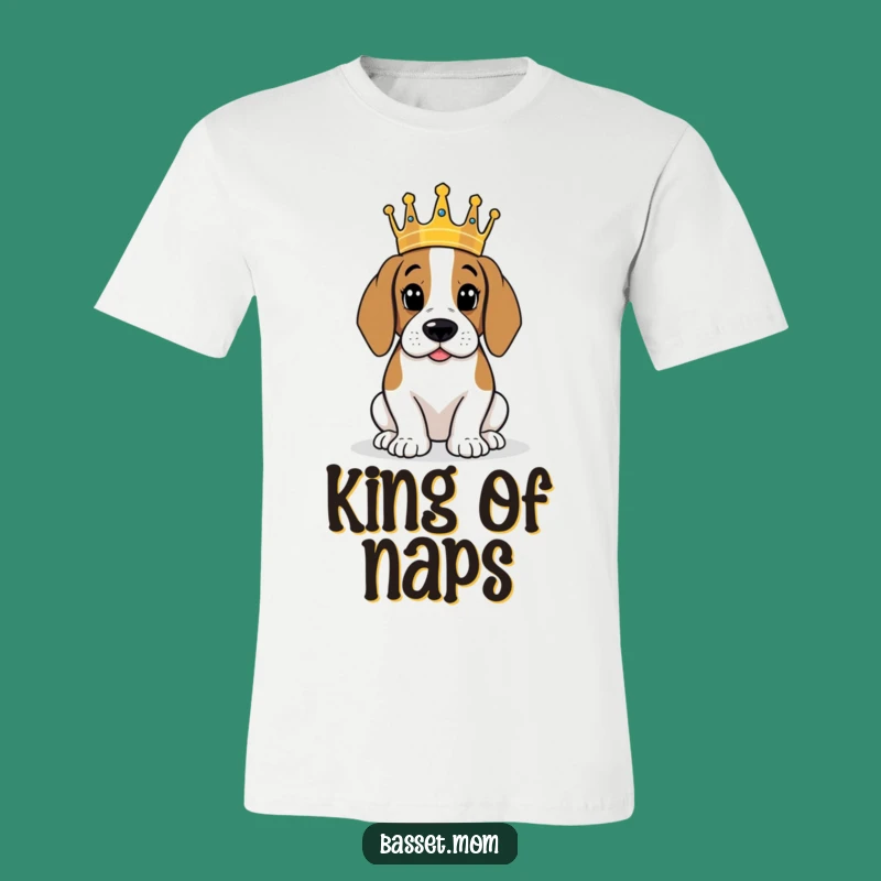 Funny Basset Hound King T-Shirt - Hilarious Royal Dog Gift Apparel