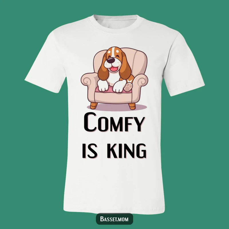 Funny Happy Sigh Basset Hound T-Shirt: Lounging Comfort - Relaxed Funny Gift
