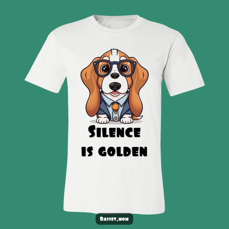 Funny Librarian Basset Hound T-Shirt: Scholarly Dog Wearing Glasses, Ideal Gift