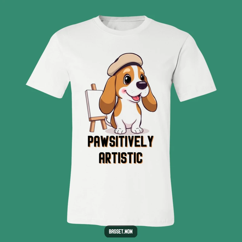 Funny Basset Hound Artist T-Shirt: Wear Your Creative, Droopy-Eared Passion