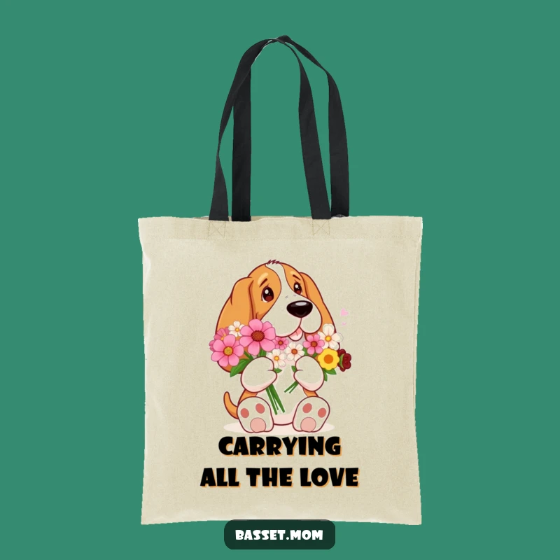 Funny Big Paws Basset Hound Flower Tote Bag - Sweet Accessory