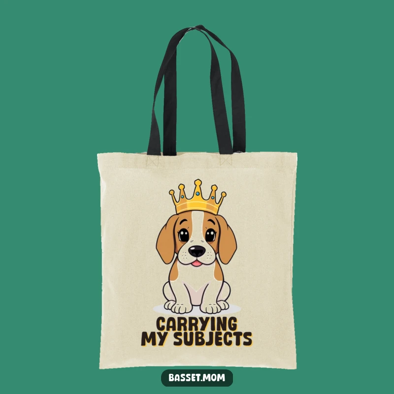 Funny Basset Hound King Tote Bag - Humorous Royal Accessory