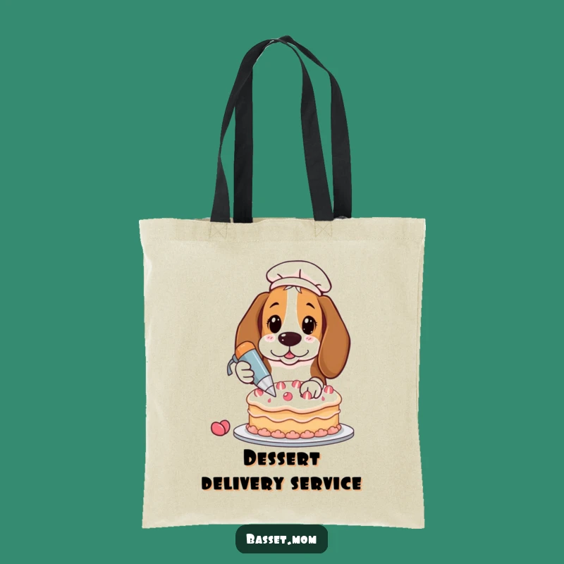 Funny Basset Hound Baking Tote Bag - Humorous Accessory for Sweet Treats