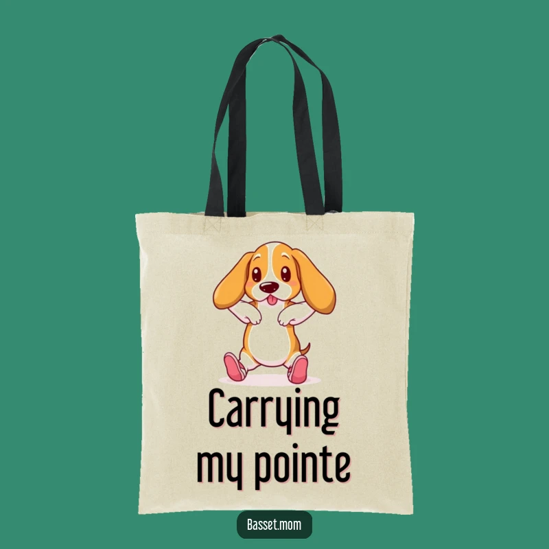Funny Basset Hound Ballet Tote Bag - Humorous Dance Accessory