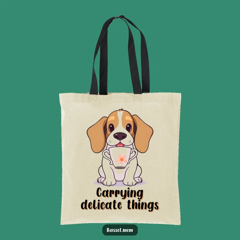 Funny Basset Hound Teacup Balance Tote Bag - Carry Your Essentials with Grace