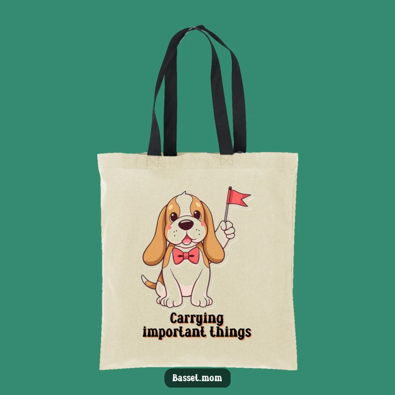 Funny Chic Basset Hound Bow Tie Flag Tote Bag - Stylish Dog Accessory