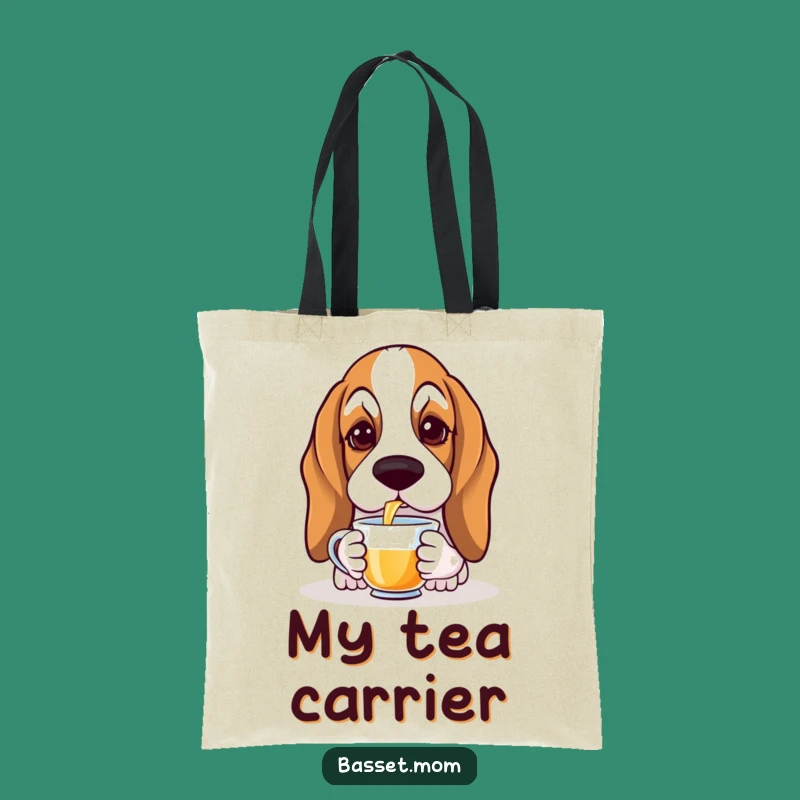 Funny Basset Hound Tea Sip Tote Bag - Elegant Dog Accessory Gift